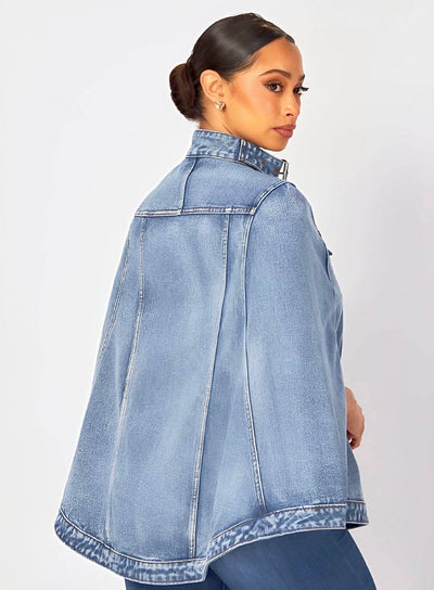 Power Play Denim Cape - Corporate Amerika Collection