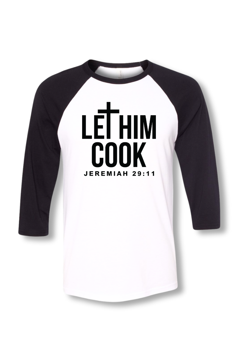 LET HIM COOK RAGLAN TSHIRT TODDLER - Corporate Amerika Collection