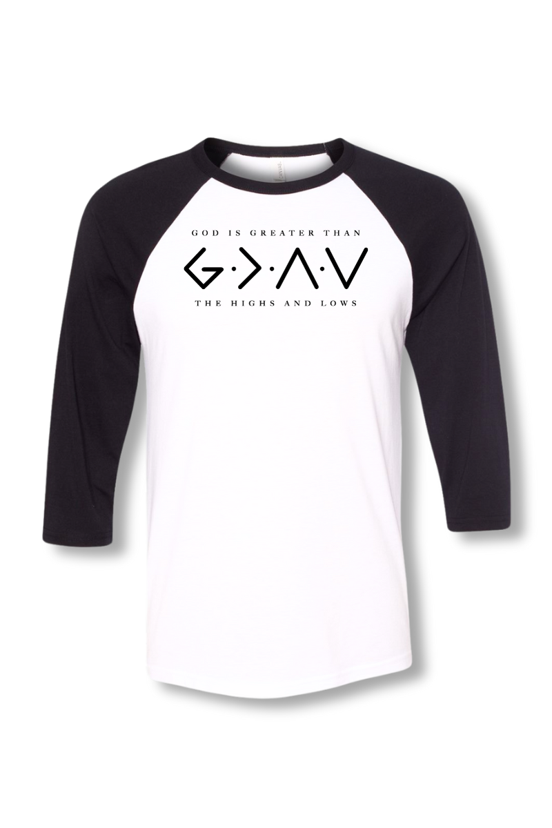 GOD IS GREATER UNISEX RAGLAN TEE - Corporate Amerika Collection