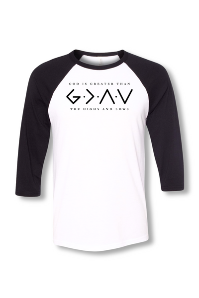 GOD IS GREATER UNISEX RAGLAN TEE - Corporate Amerika Collection