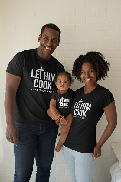 LET HIM COOK TODDLER TEE BLACK - Corporate Amerika Collection